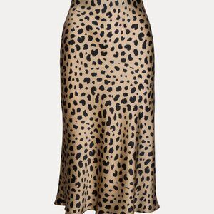 Réalisation Par “The Naomi Wild Things” Leopard Silk Midi Skirt